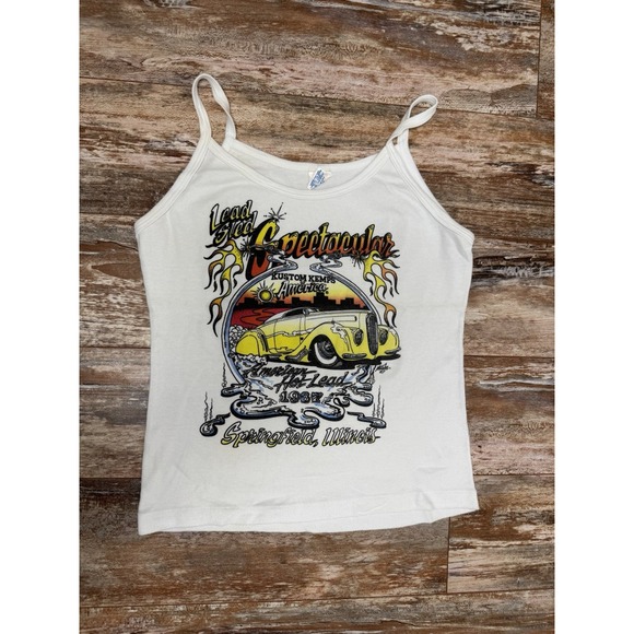 Vintage Women's Lead Seld Spectacular 1987 Tank Top Shirt Hot-Rod Pin-Up *Read* - Picture 1 of 6